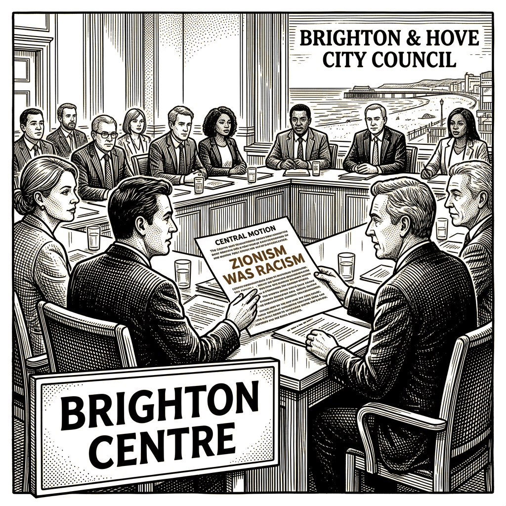 Illustration accompanying article: Brighton council considers barring Greens from venue over Zionism motion
