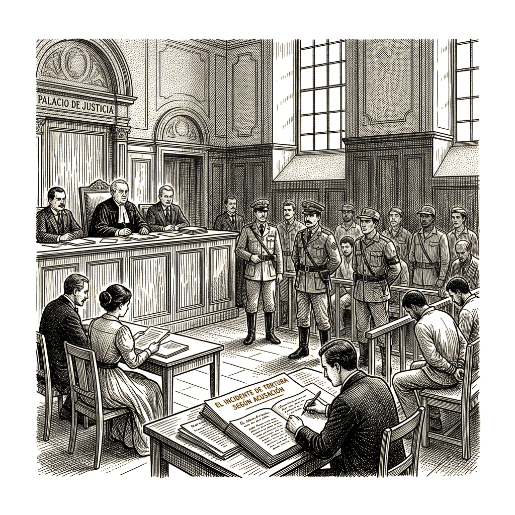 Illustration accompanying article: Flores ordered torture to protect family members, US indictment alleges