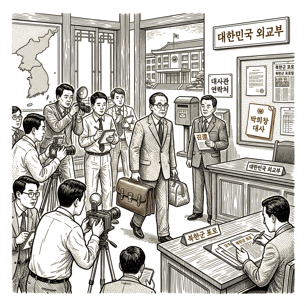 Illustration accompanying article: South Korea recalls Ukraine ambassador over North Korean POW dispute