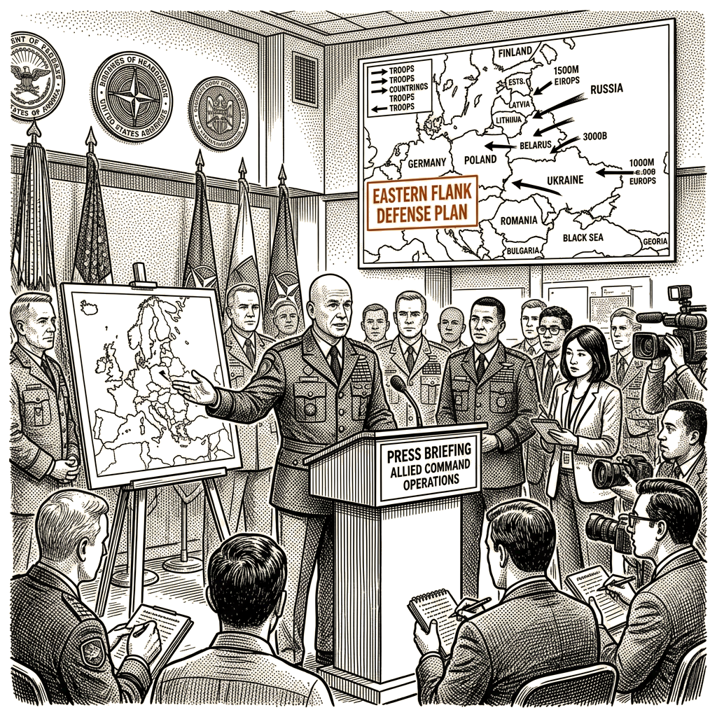 Illustration accompanying article: NATO's top commander outlines eastern-flank plan to deter Russia