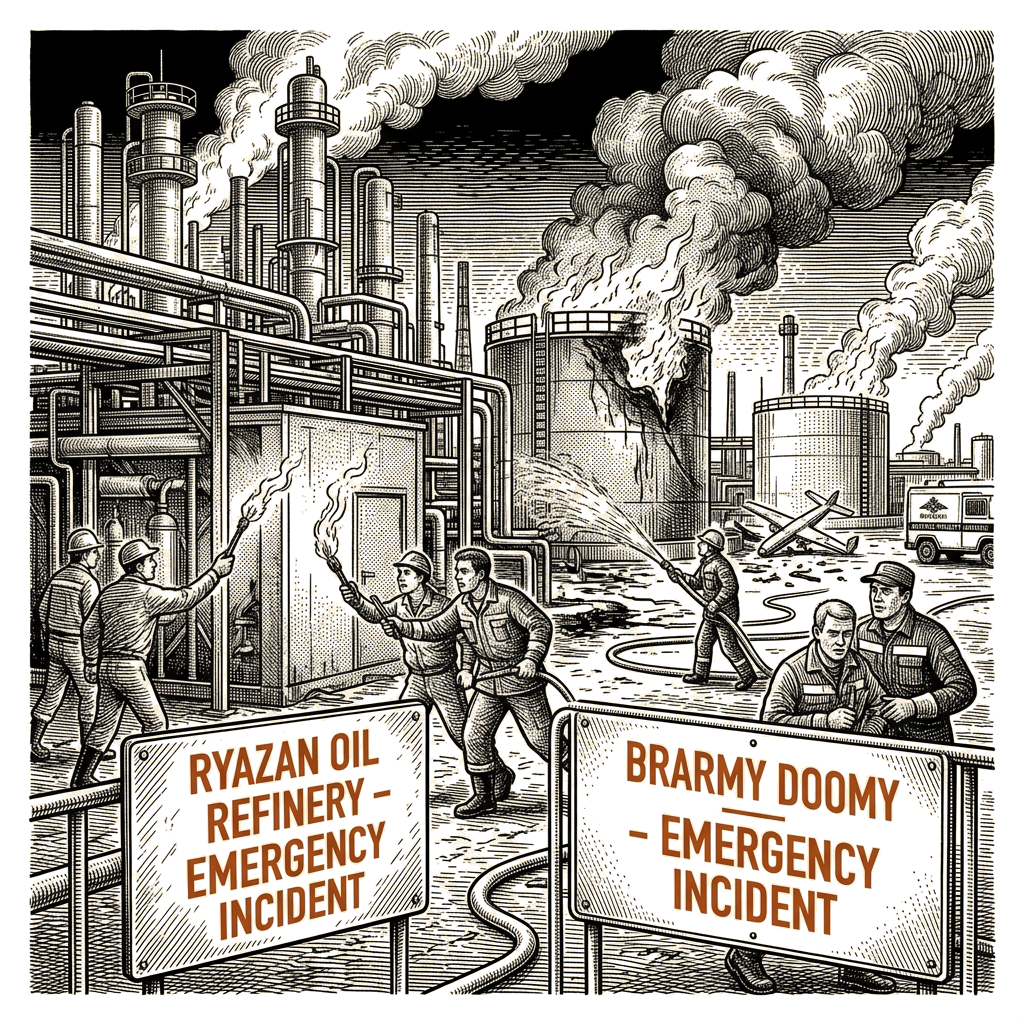 Illustration accompanying article: Ukraine strikes Russian oil refinery after Zelenskyy says truce is over