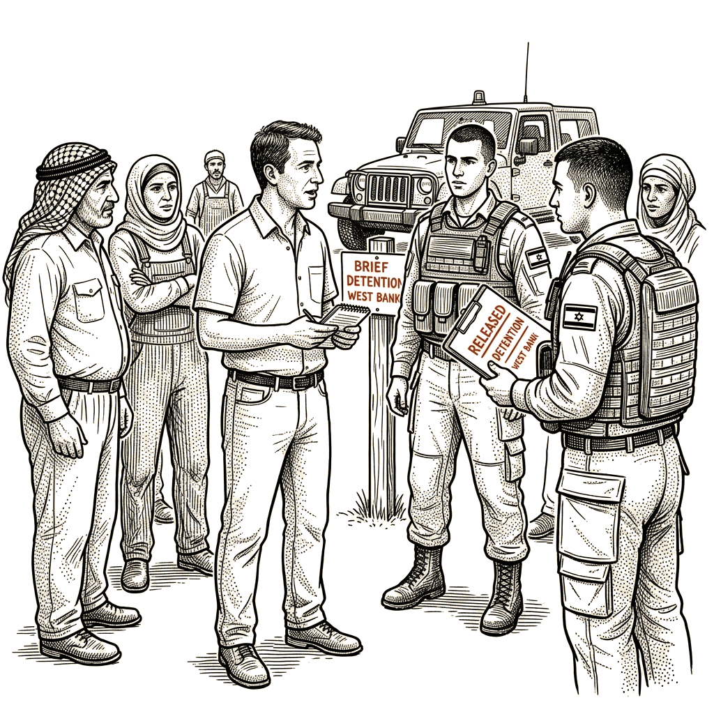 Illustration accompanying article: Lander says Israeli military released him after brief West Bank detention