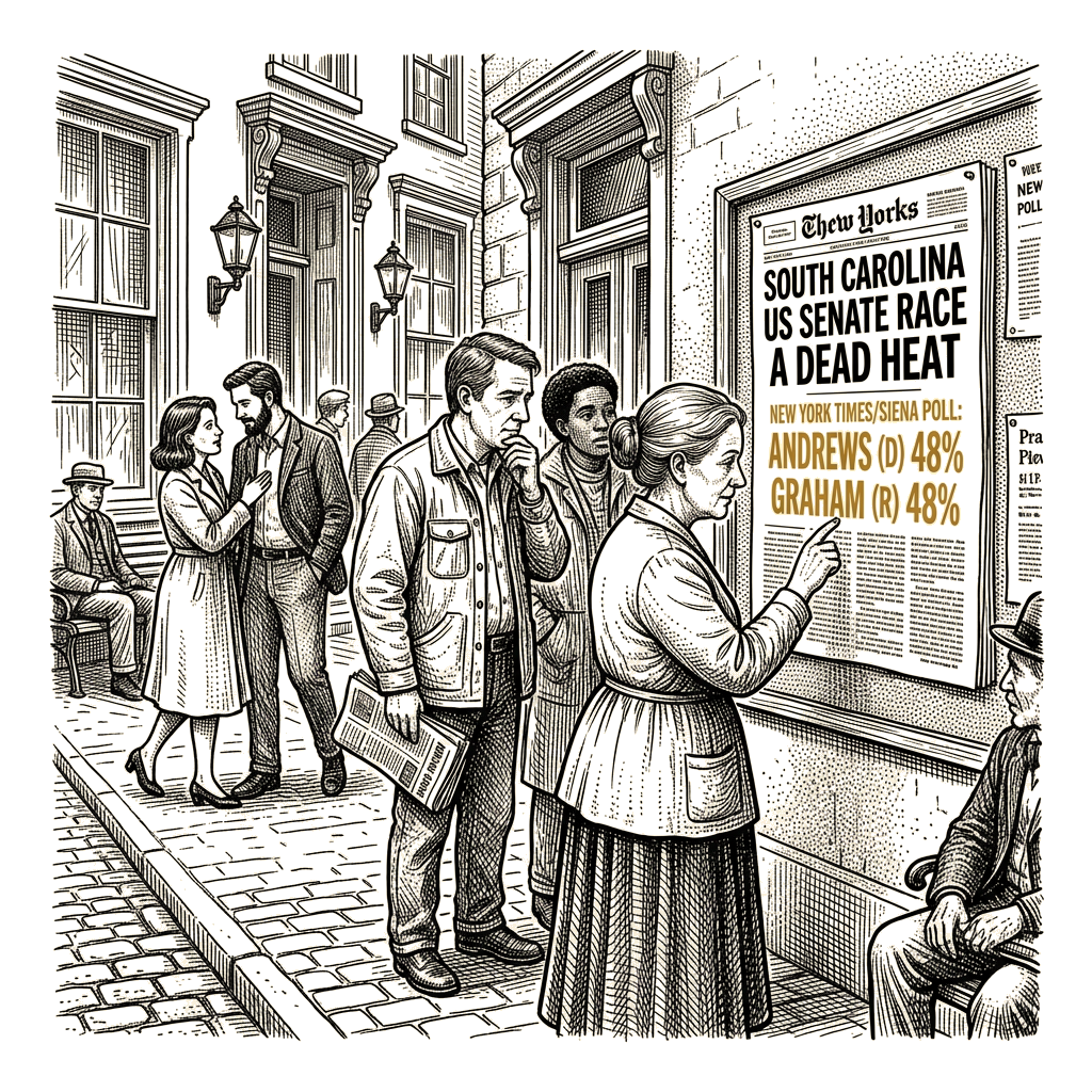 Illustration accompanying article: Poll shows Annie Andrews and Darline Graham tied in South Carolina Senate race