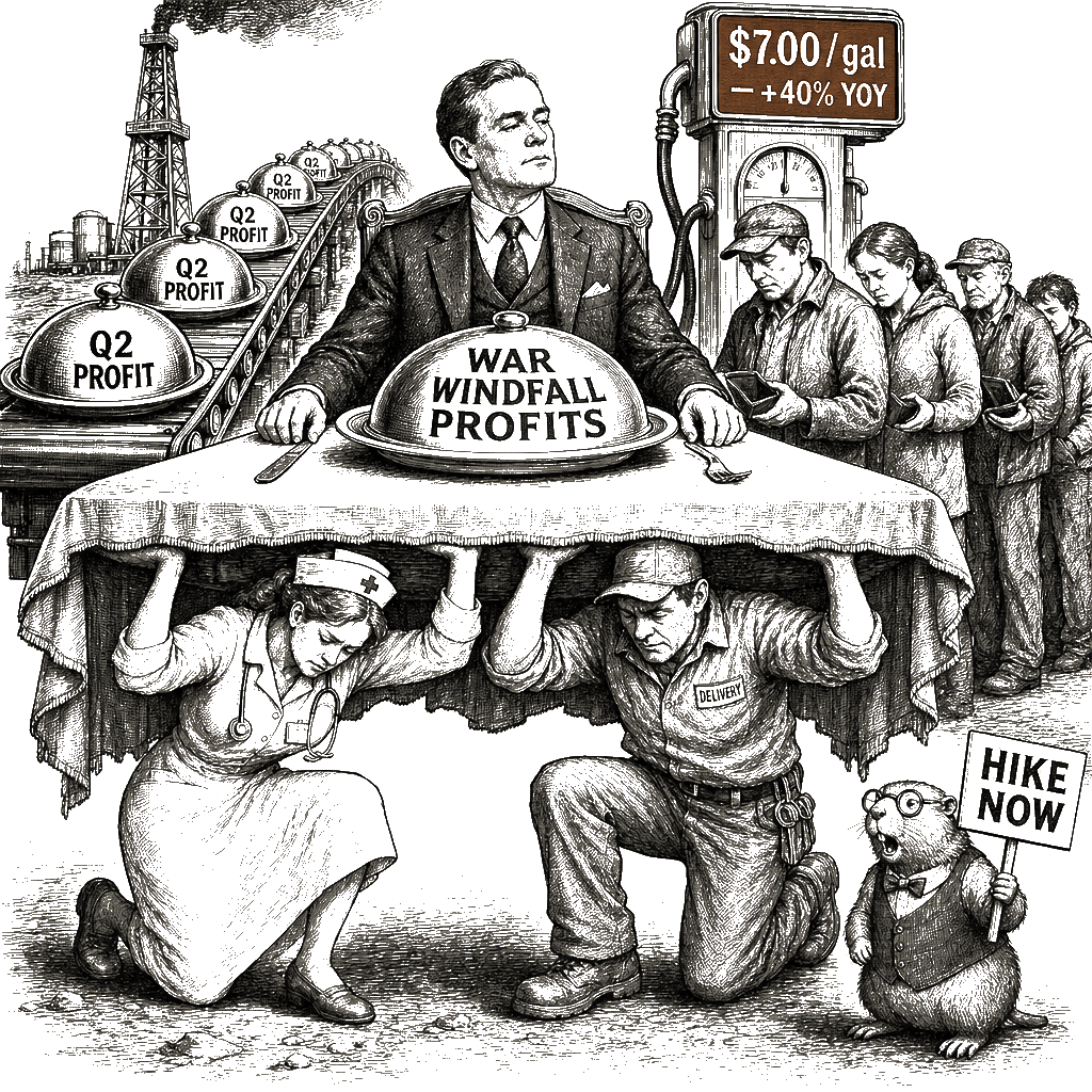 Editorial cartoon by Hector Rentier: An Inflation's Grim Reality