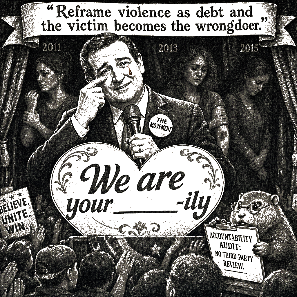 Editorial cartoon by Hector Rentier: Buying Cheap Redemption for Graham Platner
