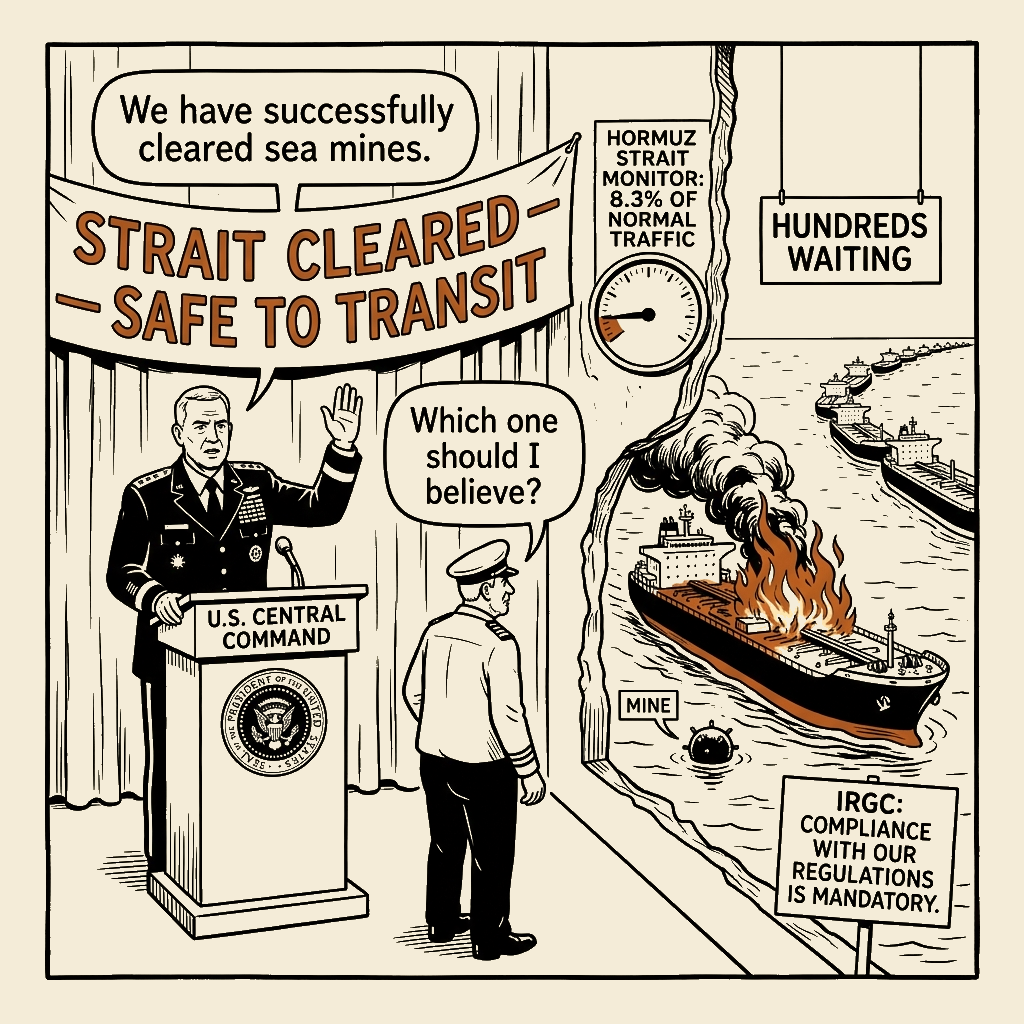 Unsigned MSI house political cartoon: Free to transit. Bring your own fireboat.