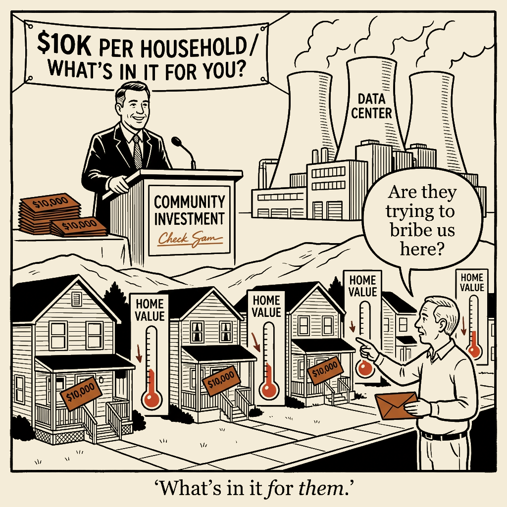 Unsigned MSI house political cartoon: Hazle Township's $10,000 question