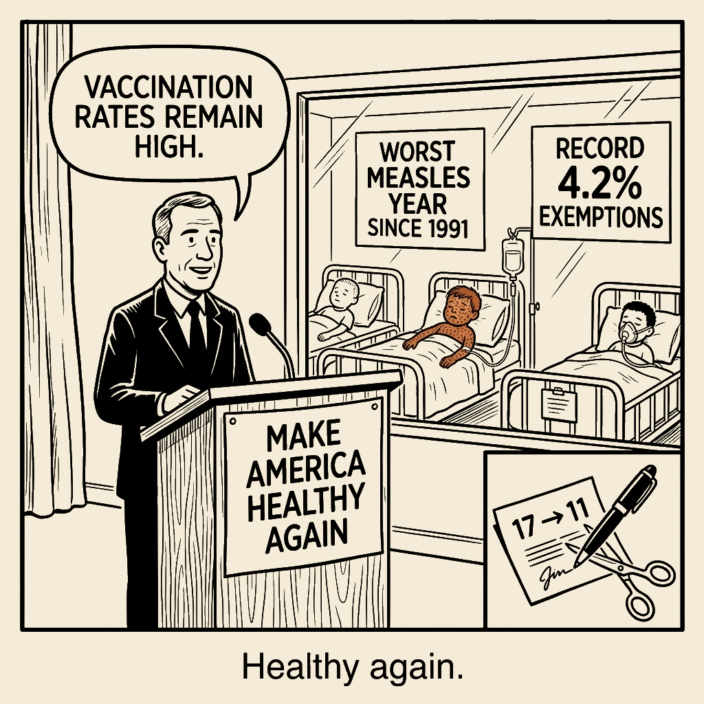 Unsigned MSI house political cartoon: Healthy again.