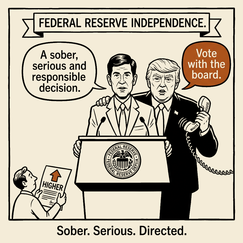 Unsigned MSI house political cartoon: Independence, directed
