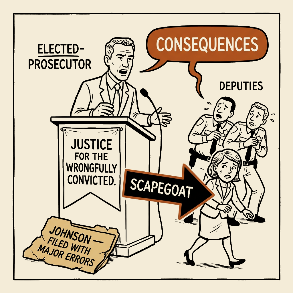 Unsigned MSI house political cartoon: Justice for the speech. Consequences for the staff.