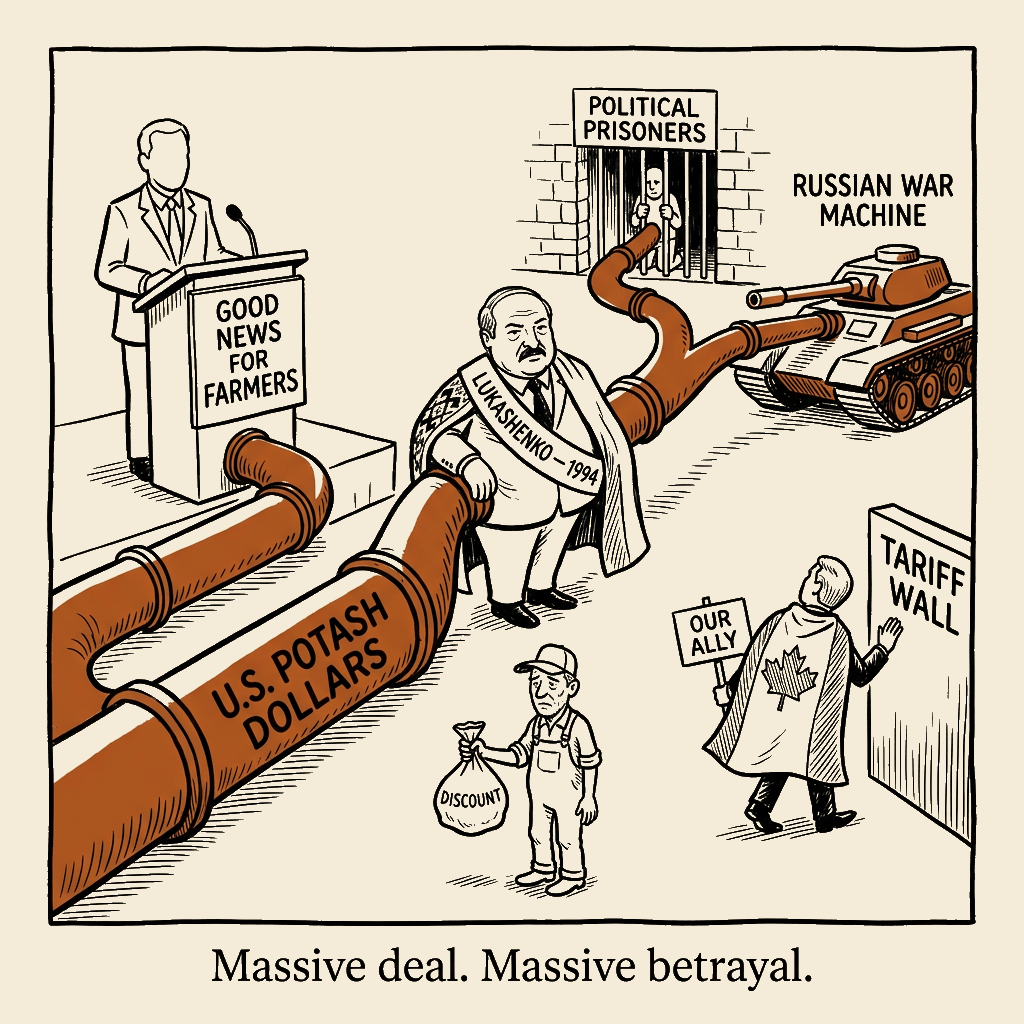 Unsigned MSI house political cartoon: Massive Deal, Massive Betrayal