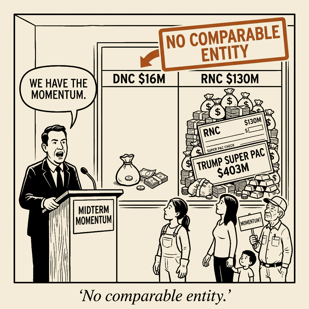 Unsigned MSI house political cartoon: Momentum