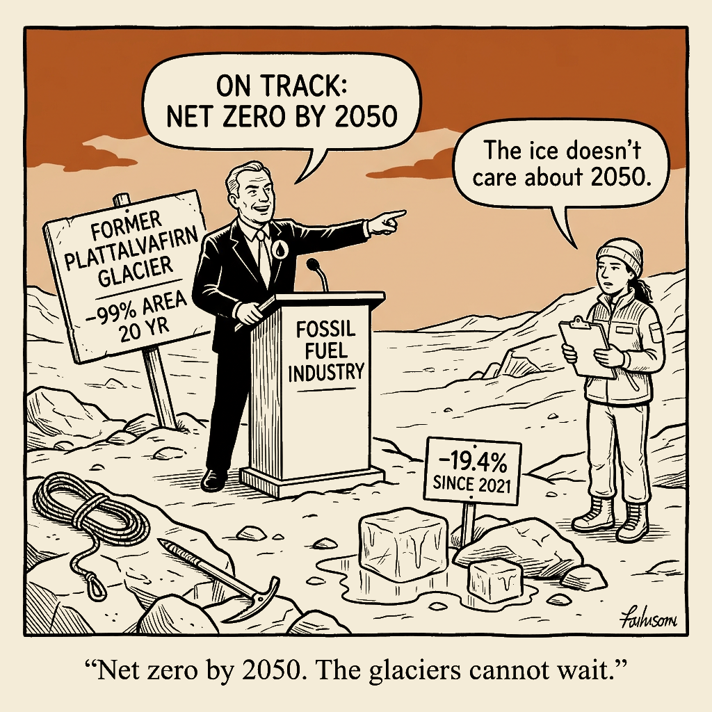 Unsigned MSI house political cartoon: Net zero by 2050