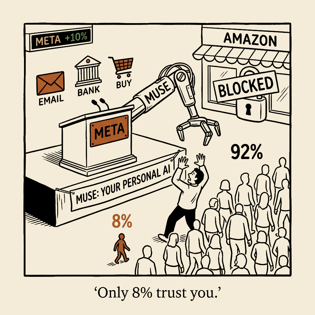 Unsigned MSI house political cartoon: Only 8% trust you