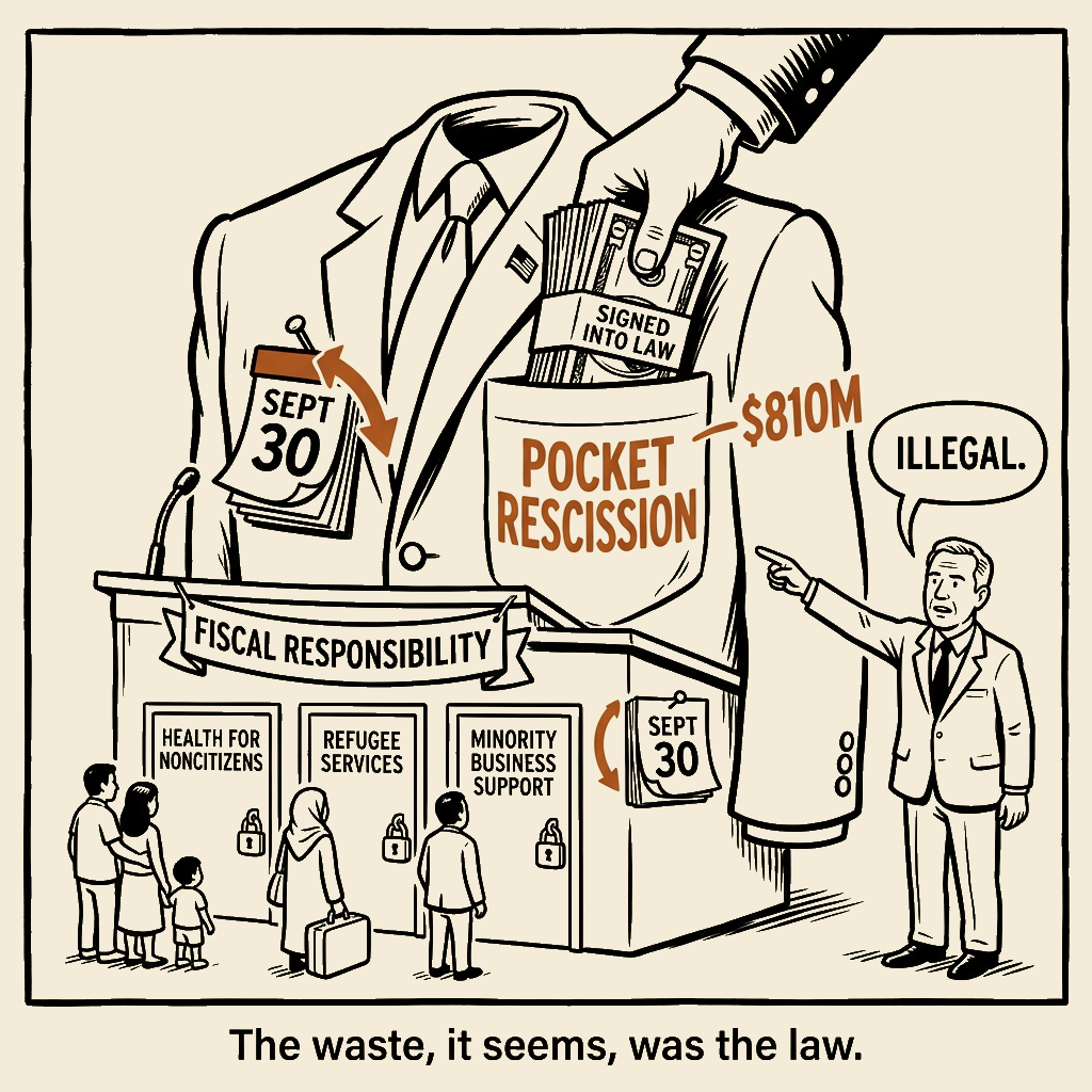 Unsigned MSI house political cartoon: Pocket Rescission