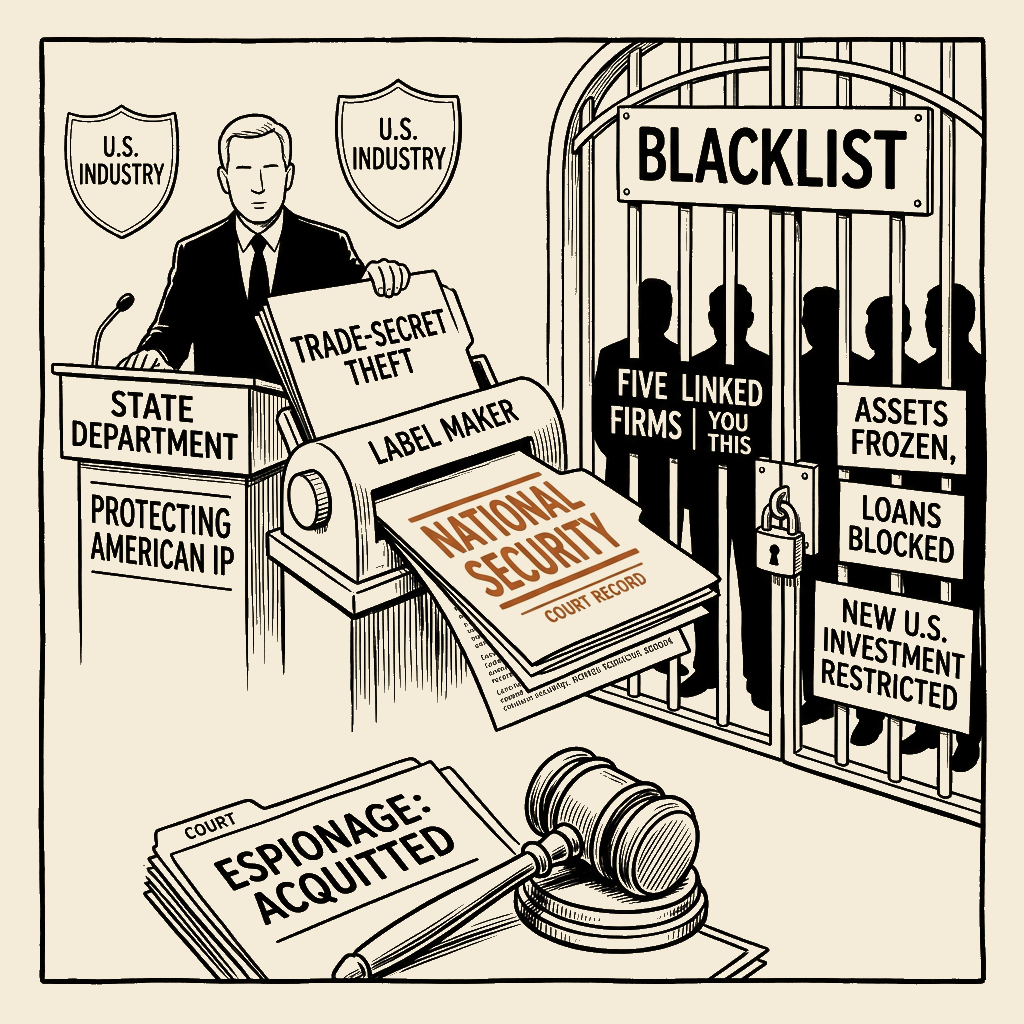 Unsigned MSI house political cartoon: Protection by Blacklist