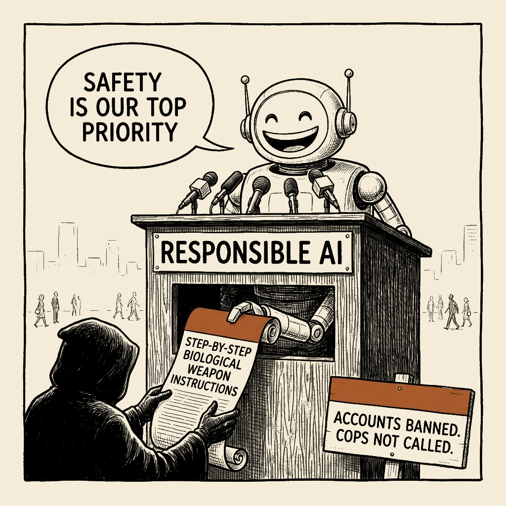 Unsigned MSI house political cartoon: Responsible AI