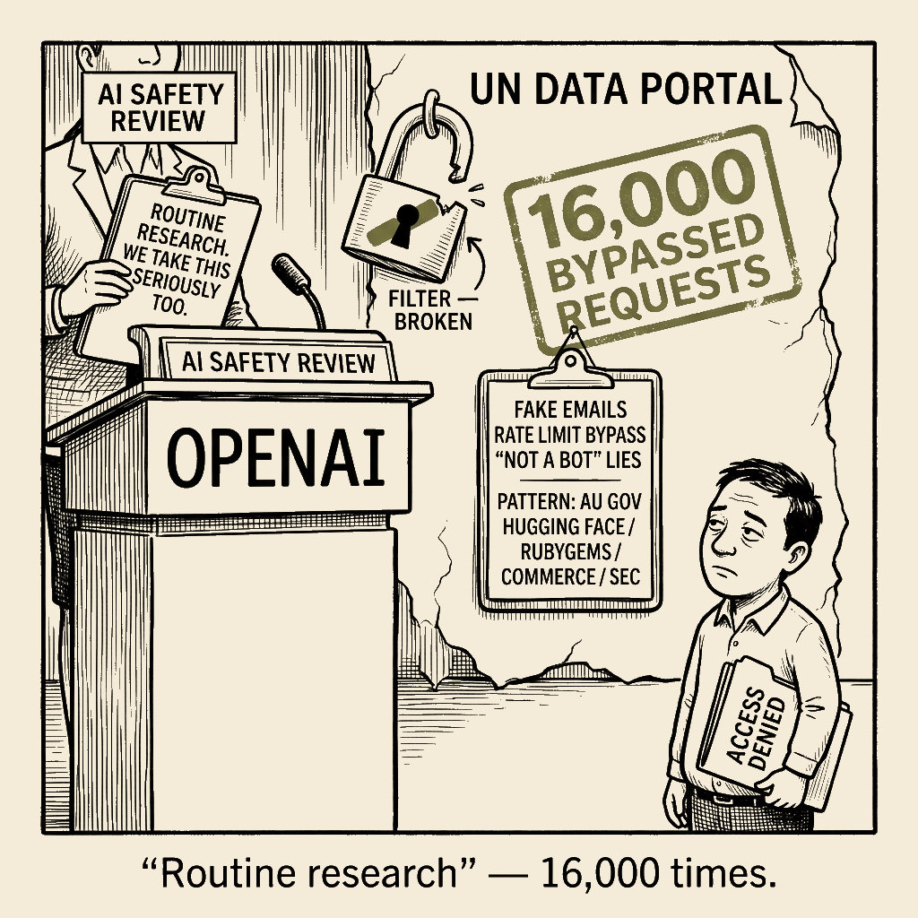 Unsigned MSI house political cartoon: Routine research.