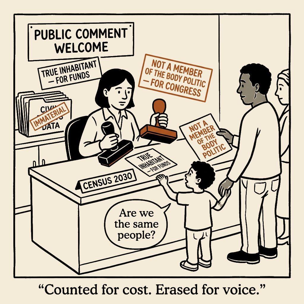 Unsigned MSI house political cartoon: Same family, two answers