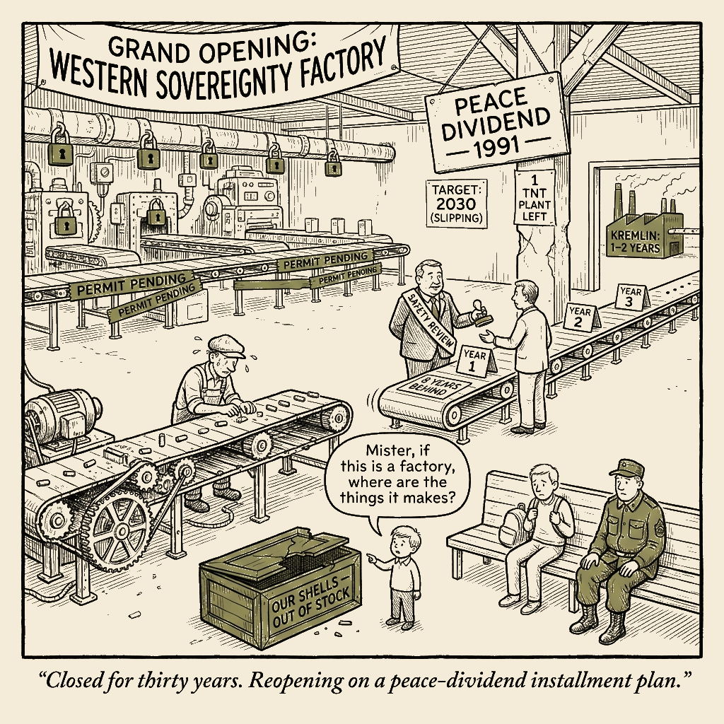 Unsigned MSI house political cartoon: Sovereignty, on backorder