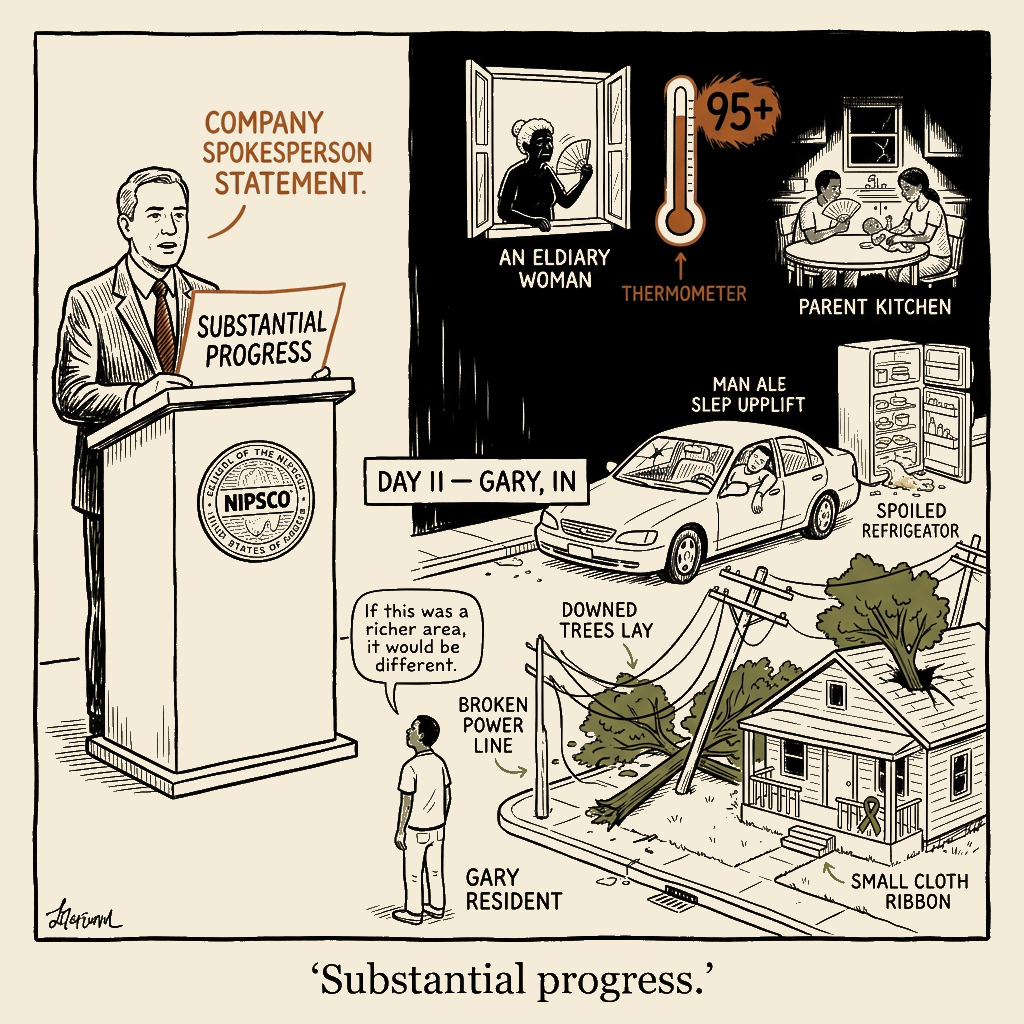 Unsigned MSI house political cartoon: Substantial Progress