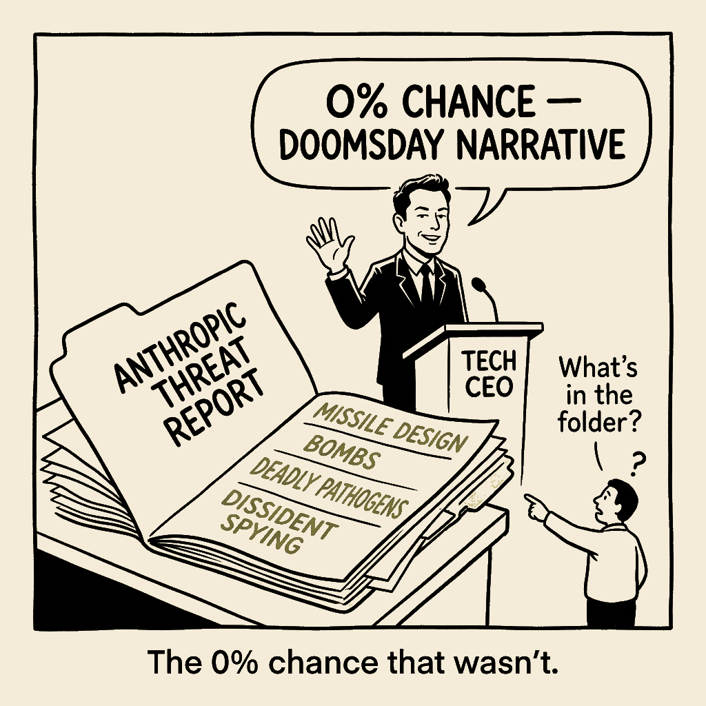 Unsigned MSI house political cartoon: The 0% Chance Briefing
