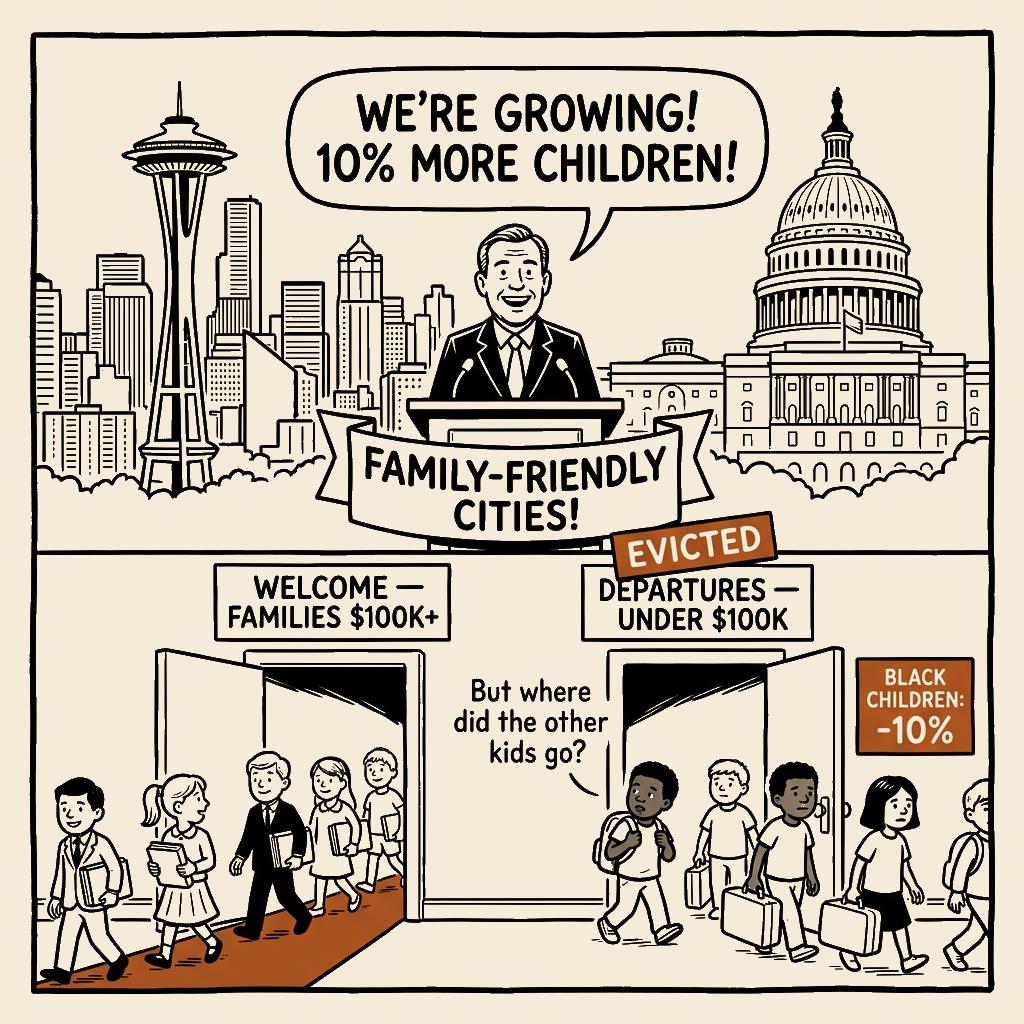 Unsigned MSI house political cartoon: The arrivals made the headline. The departures made the math.
