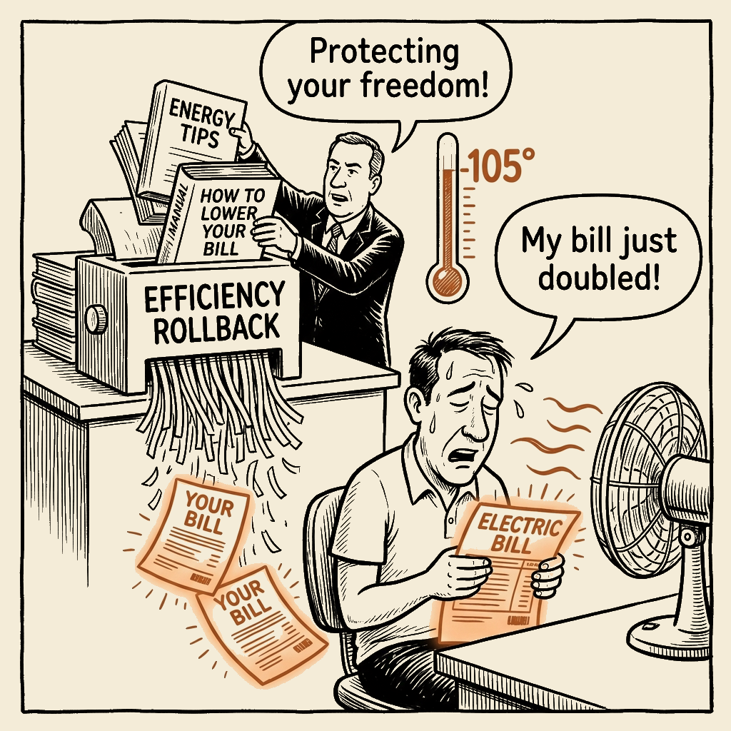Unsigned MSI house political cartoon: The Freedom to Pay More
