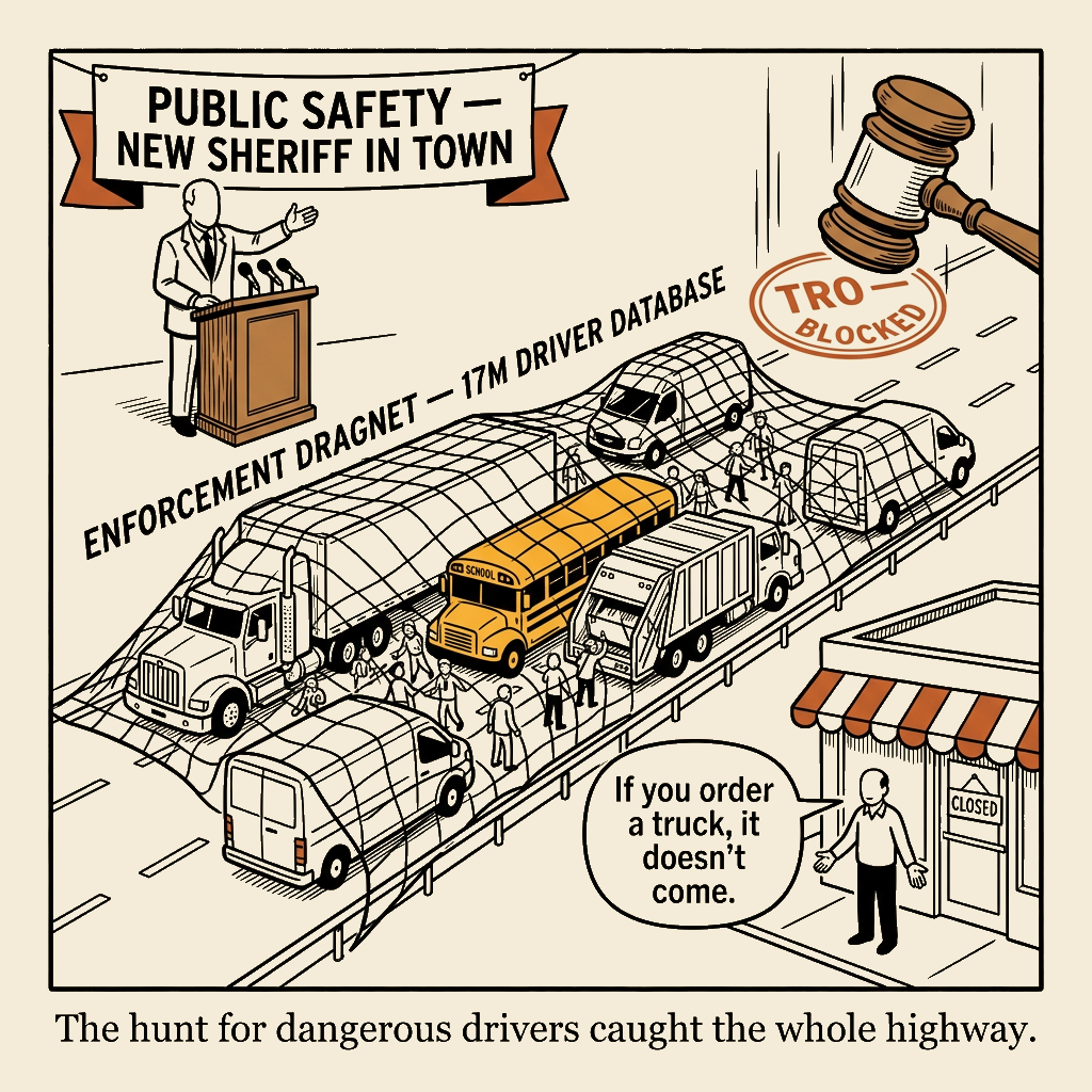 Unsigned MSI house political cartoon: The hunt caught the whole highway