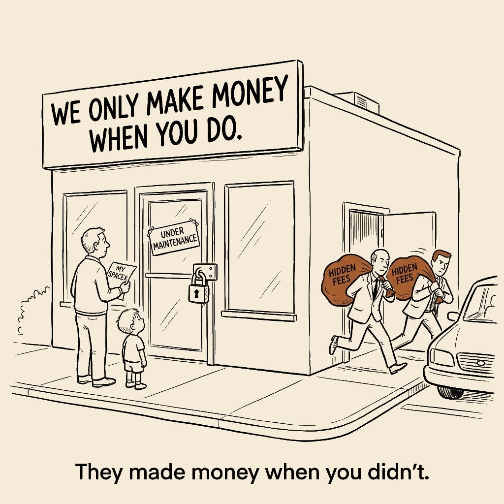 Unsigned MSI house political cartoon: The Money Moved