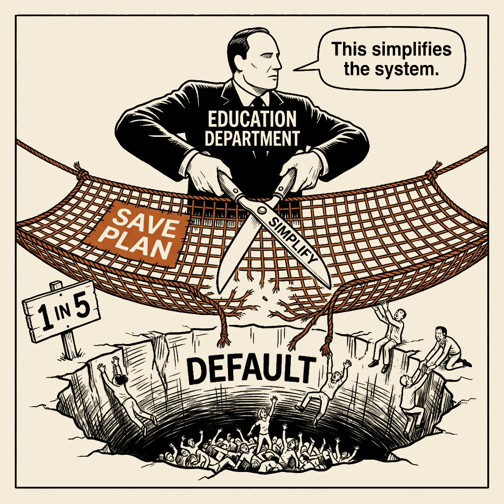 Unsigned MSI house political cartoon: The Net Was the Problem They Solved