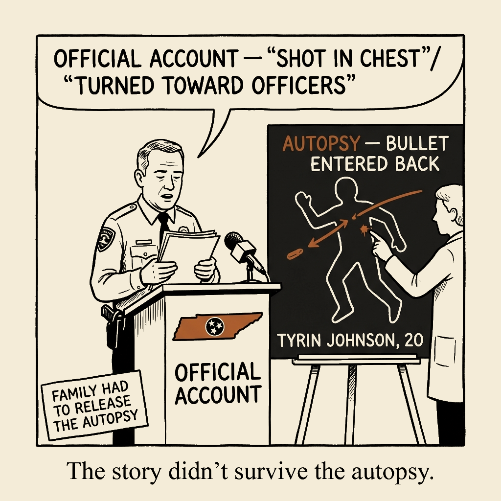Unsigned MSI house political cartoon: The press release didn't survive the autopsy.