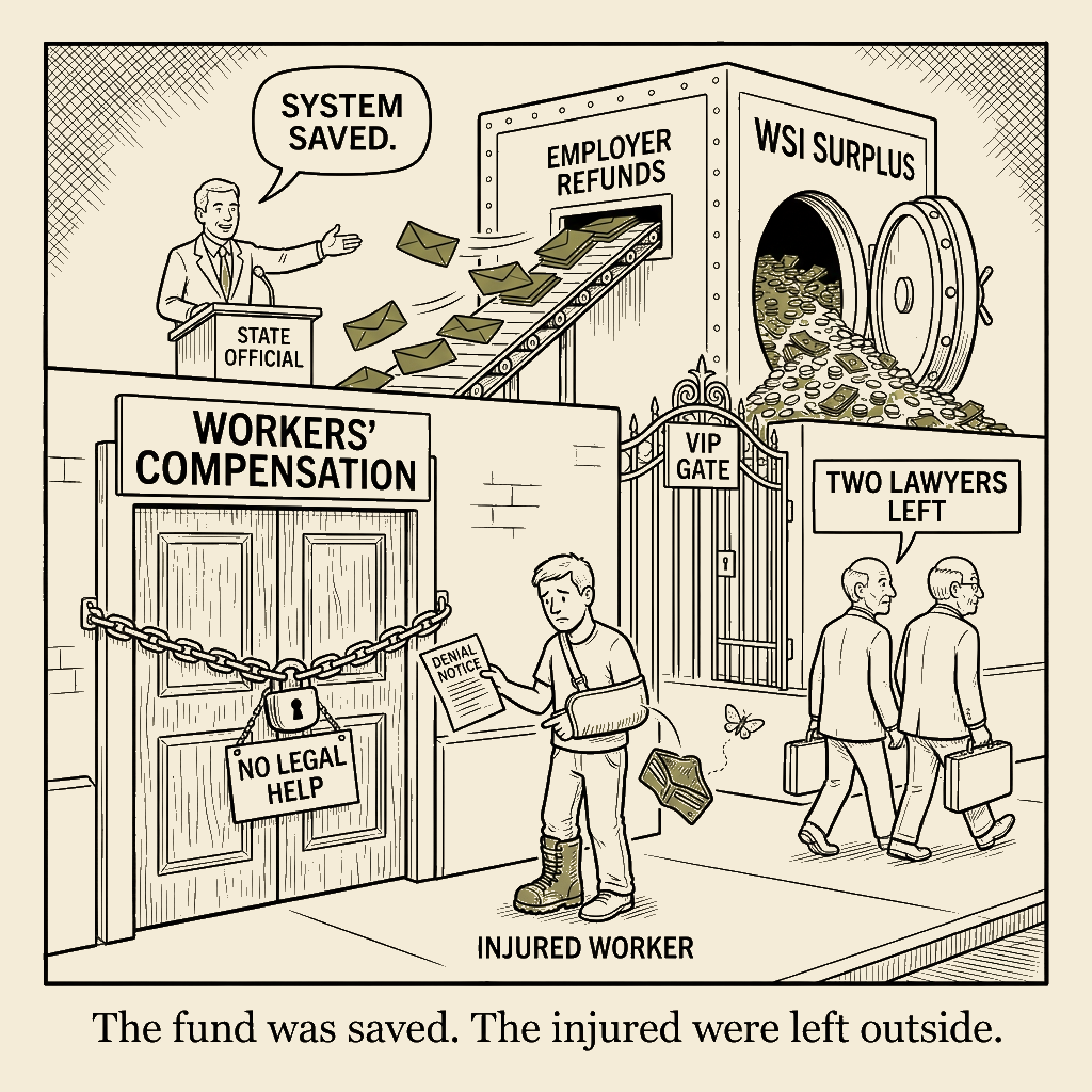 Unsigned MSI house political cartoon: The Safety Net Has a Locked Door