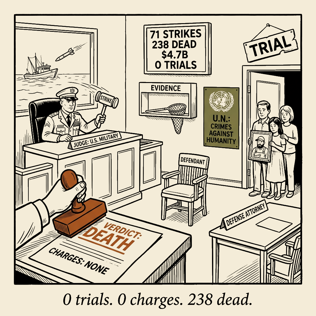 Unsigned MSI house political cartoon: The verdict was the missile.