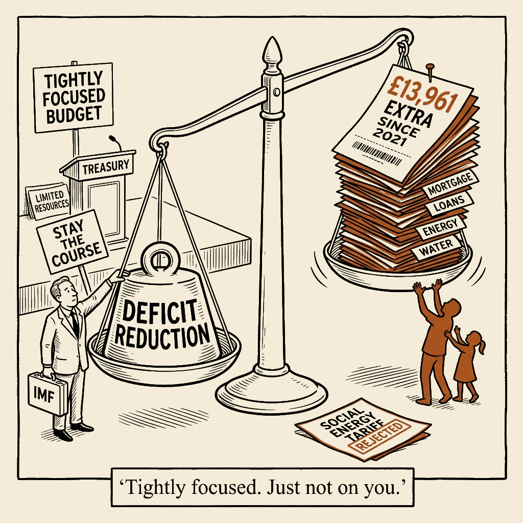 Unsigned MSI house political cartoon: Tightly Focused