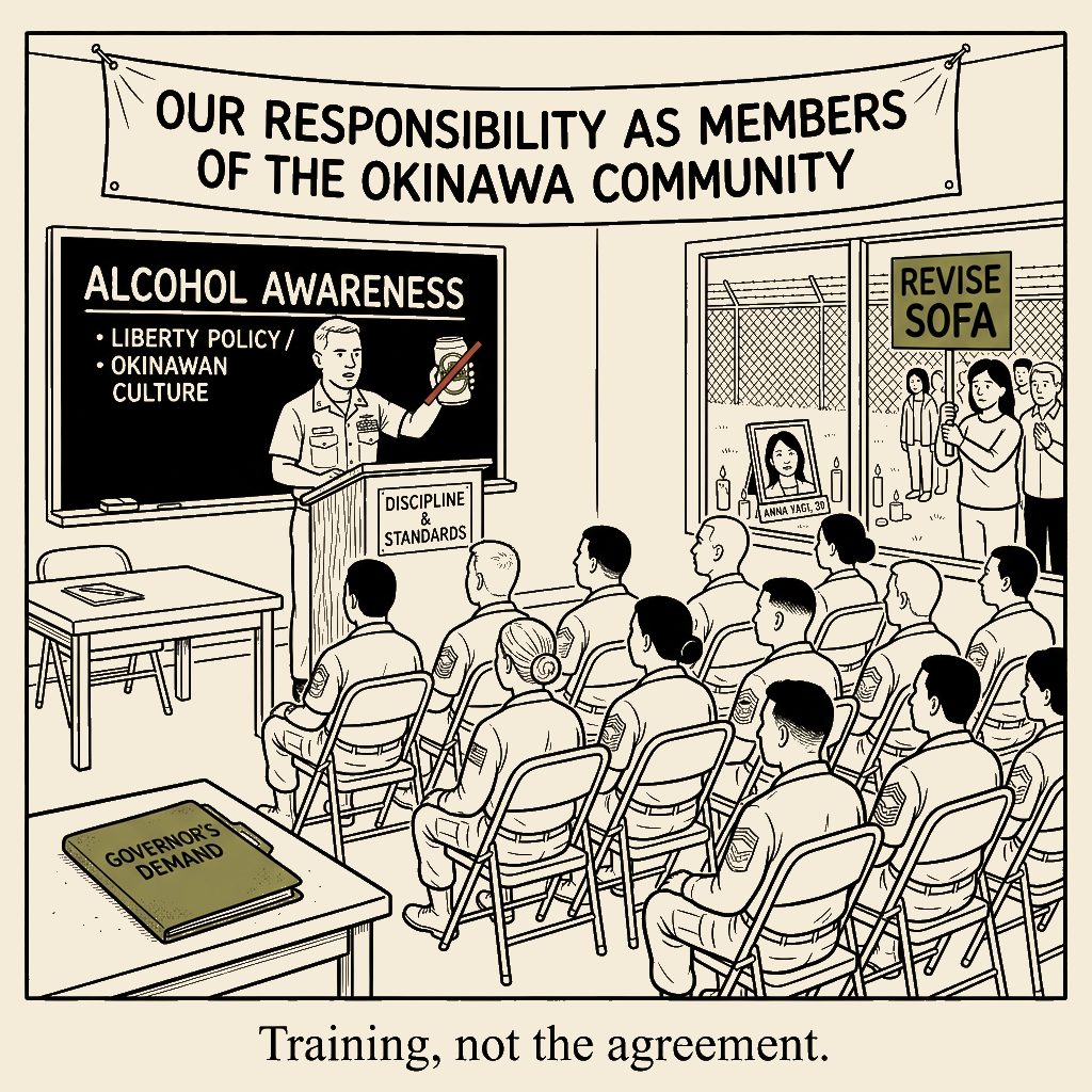 Unsigned MSI house political cartoon: Training, not the agreement