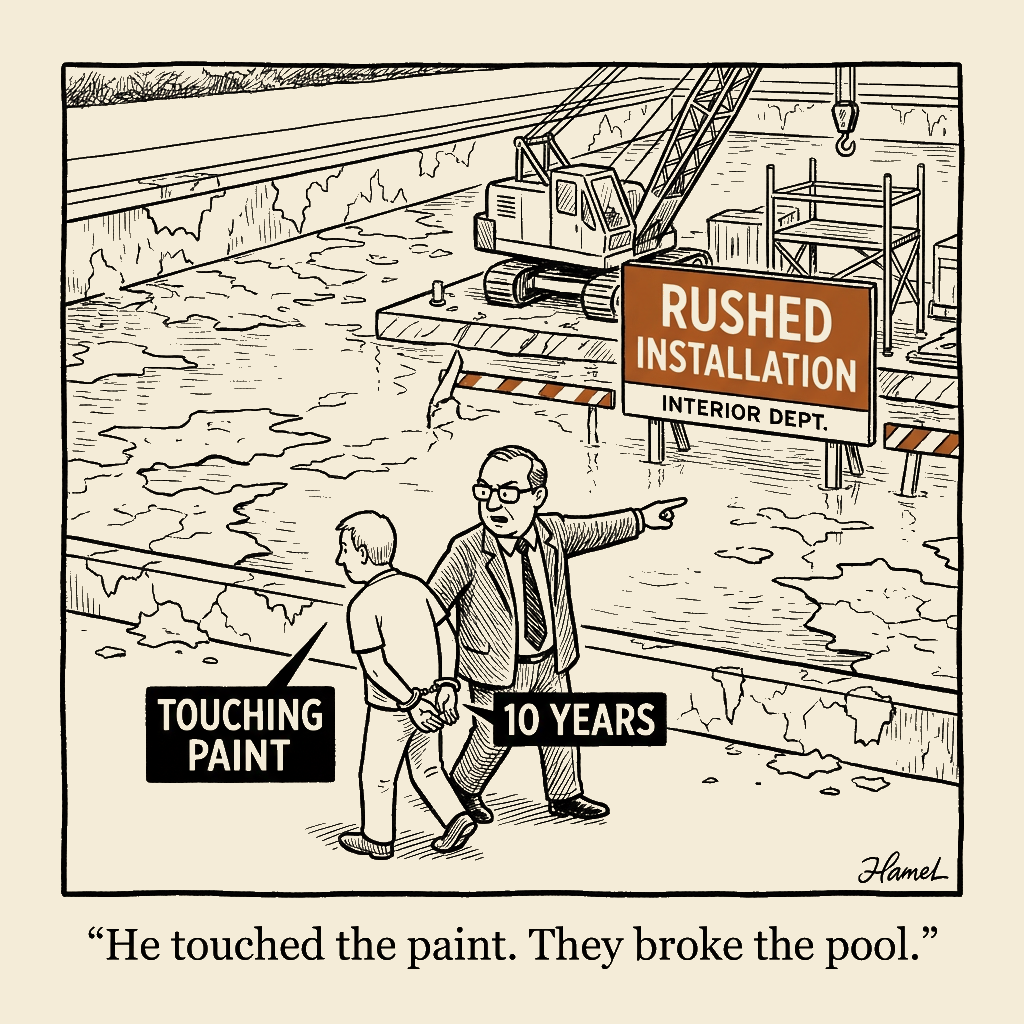 Unsigned MSI house political cartoon: Vandalism?