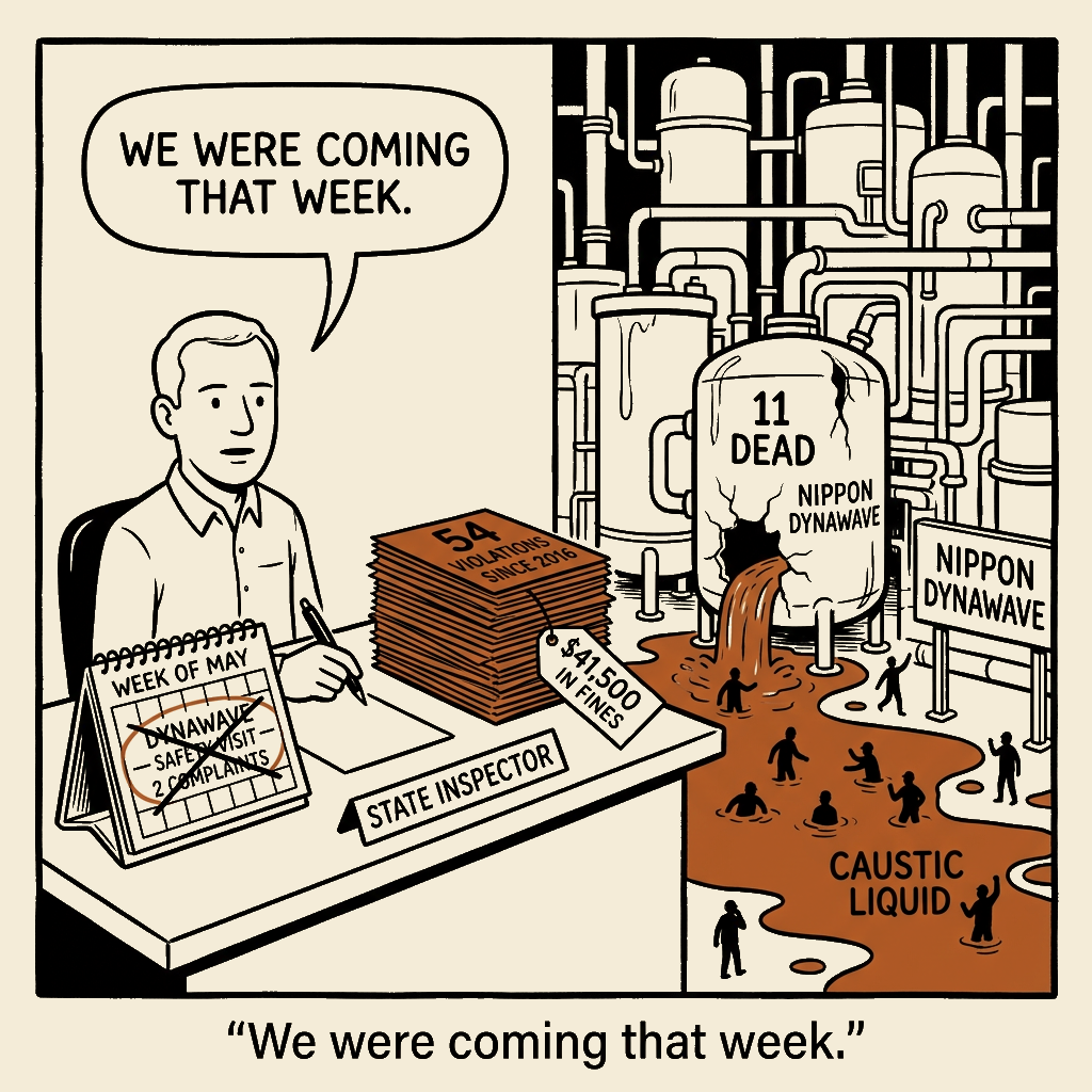 Unsigned MSI house political cartoon: We Were Coming That Week