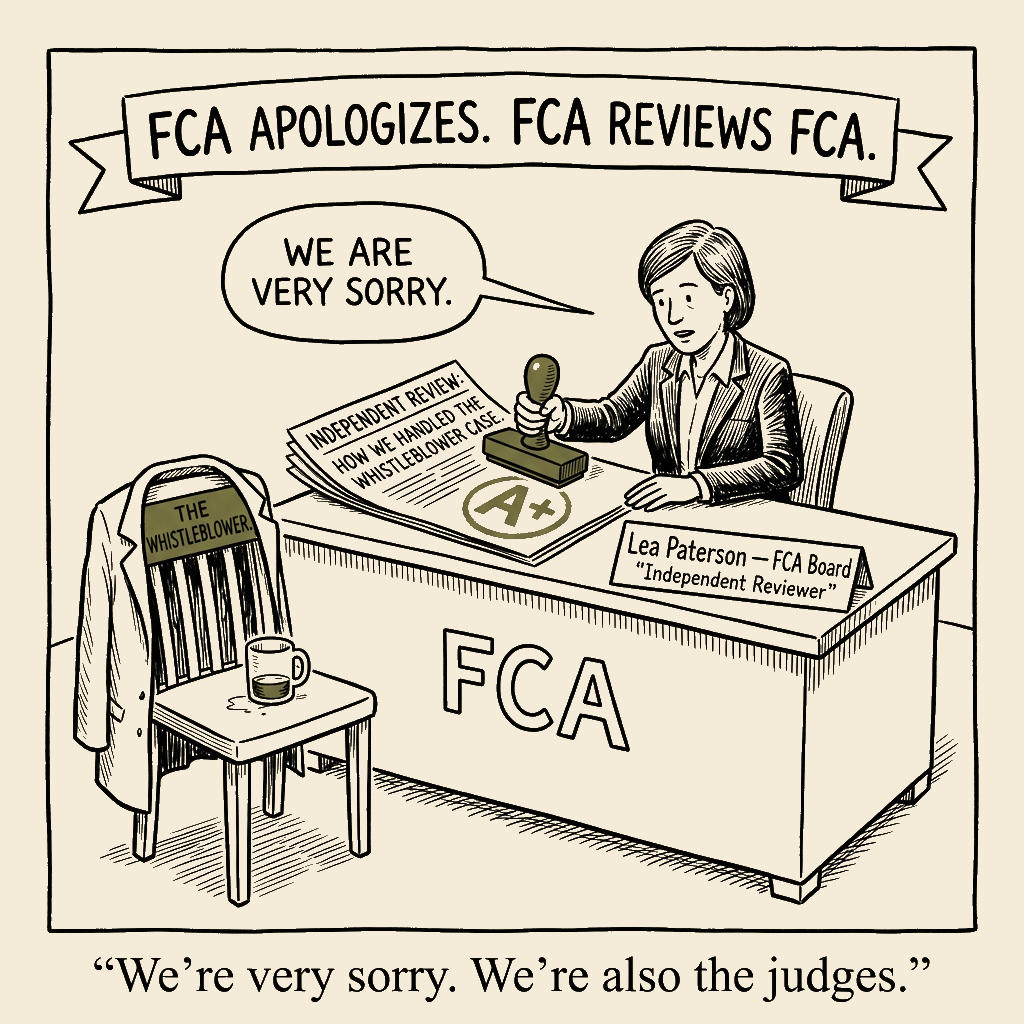 Unsigned MSI house political cartoon: We're very sorry. We're also the judges.