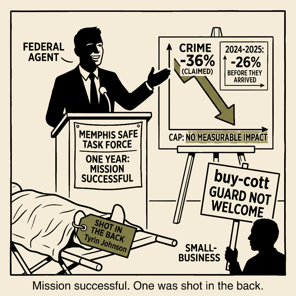 Unsigned MSI house political cartoon: Year One: Mission Successful
