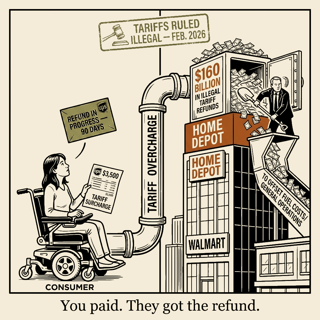 Unsigned MSI house political cartoon: You paid. They got the refund.