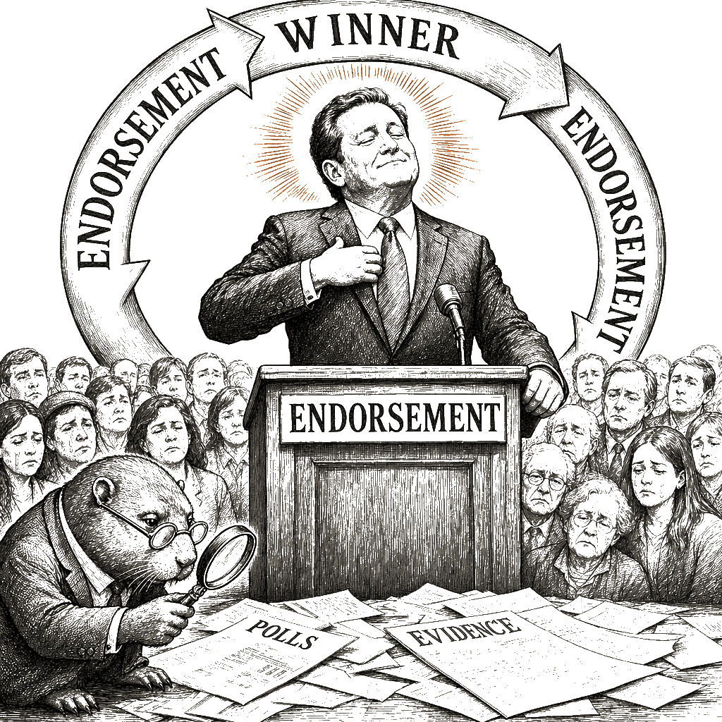 Editorial cartoon by Hector Rentier: I Endorsed Mike Lindell for Governor Because I Always Pick Winners, the Biggest…