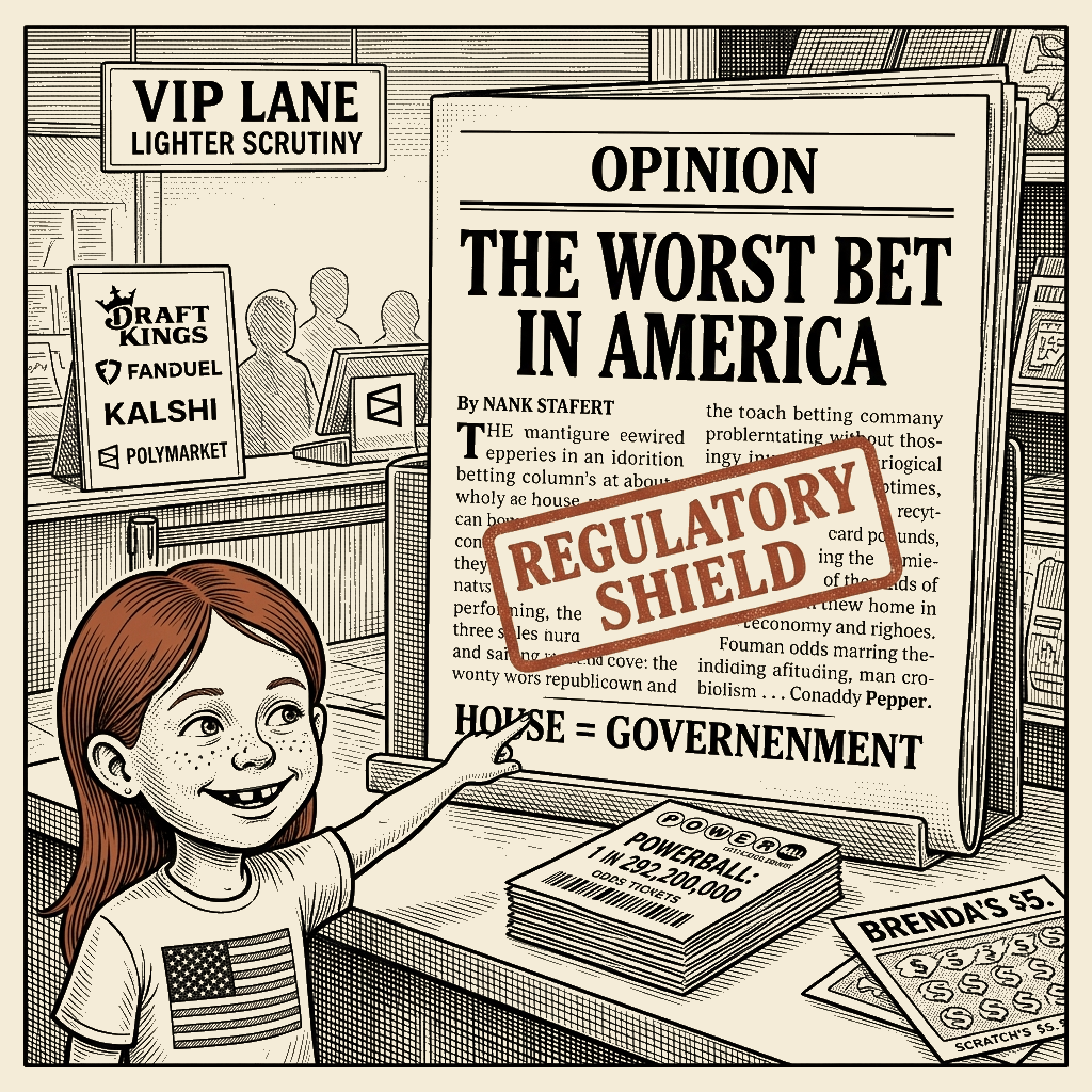 Political meme cartoon by Mimi Wright-Fubar: Brenda Is the Bait