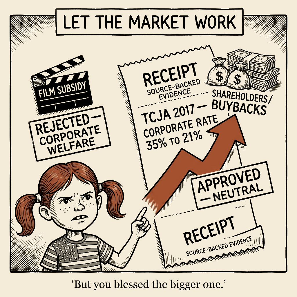 Political meme cartoon by Mimi Wright-Fubar: But You Blessed the Bigger One