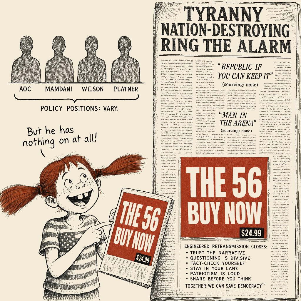 Political meme cartoon by Mimi Wright-Fubar: Buy This Book to Save the Republic