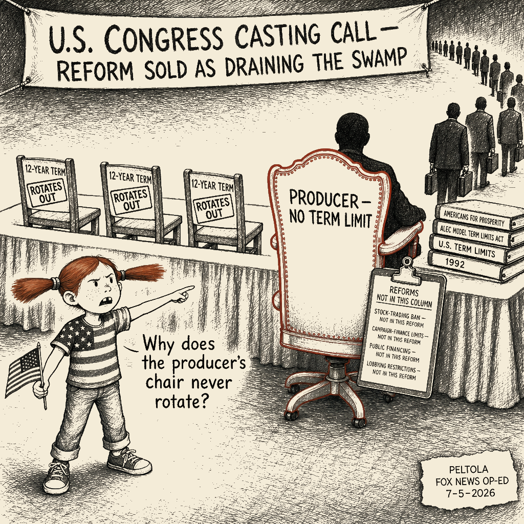 Political meme cartoon by Mimi Wright-Fubar: Casting Call