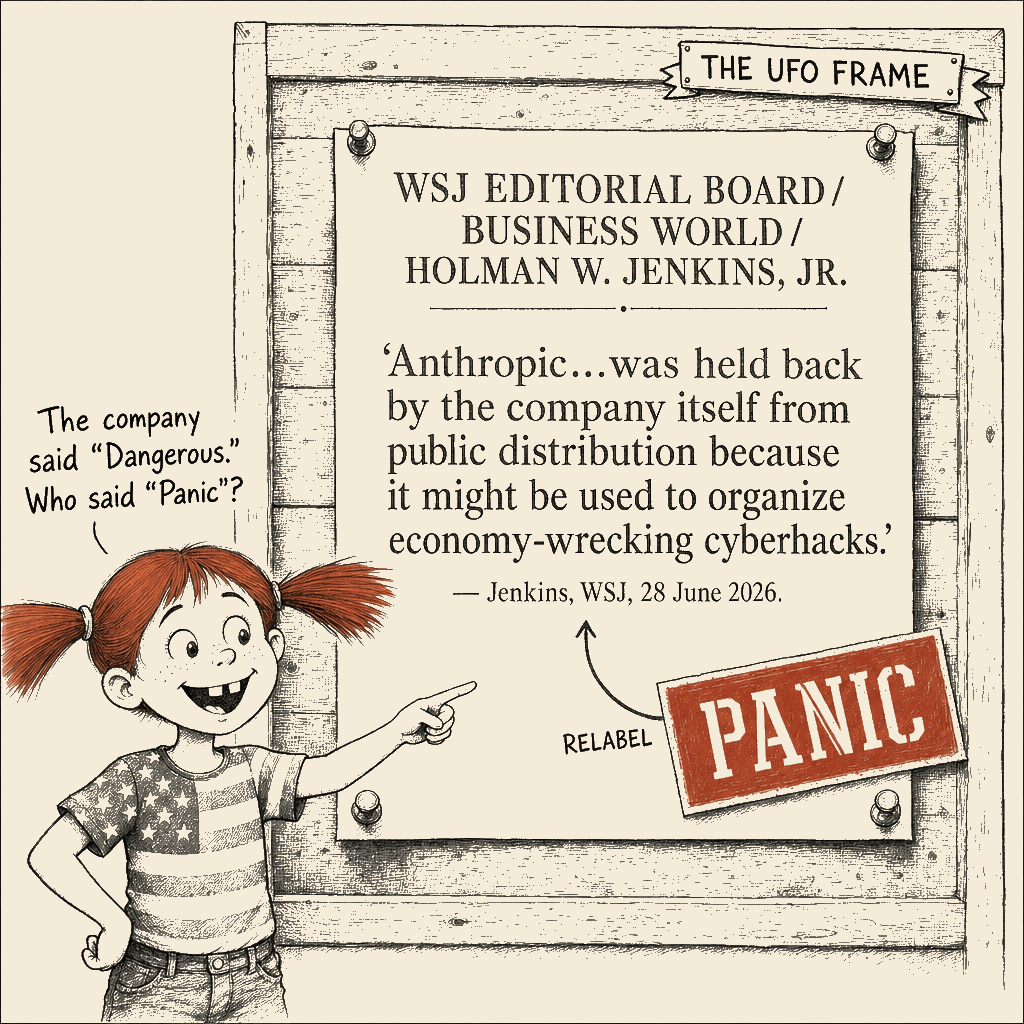 Political meme cartoon by Mimi Wright-Fubar: Dangerous Becomes Panic
