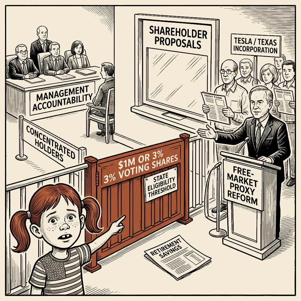 Political meme cartoon by Mimi Wright-Fubar: Free Market, Members-Only Ballot