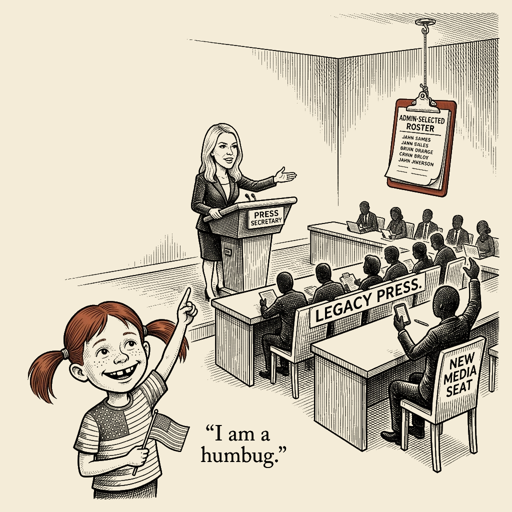 Political meme cartoon by Mimi Wright-Fubar: I am a humbug.