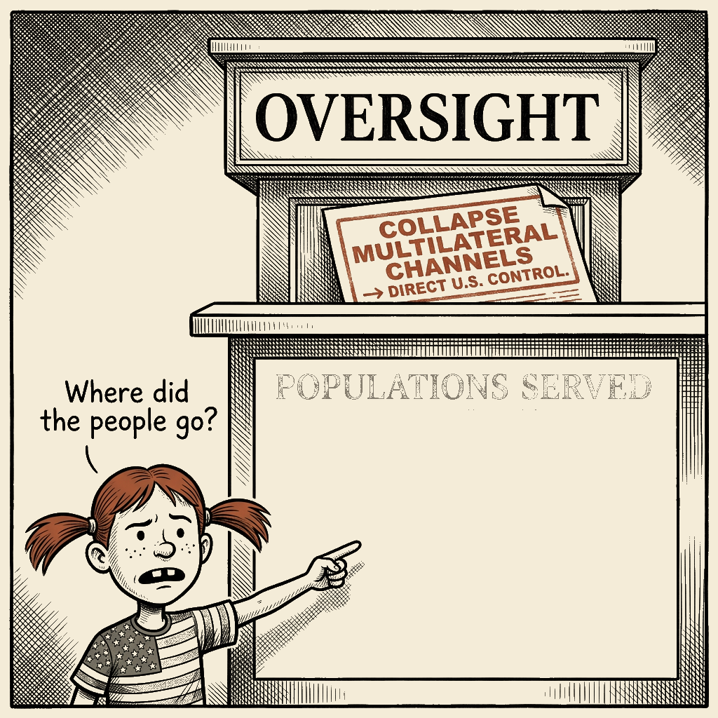Political meme cartoon by Mimi Wright-Fubar: Oversight for Whom?